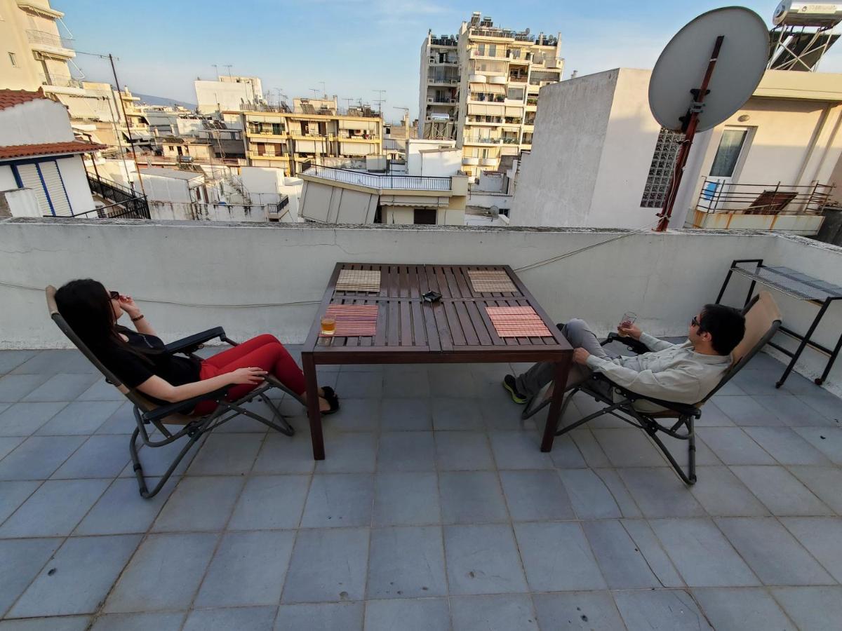 Terrace Roof Room @ Koridallos Metro St. & Piraeus Port Ngoại thất bức ảnh